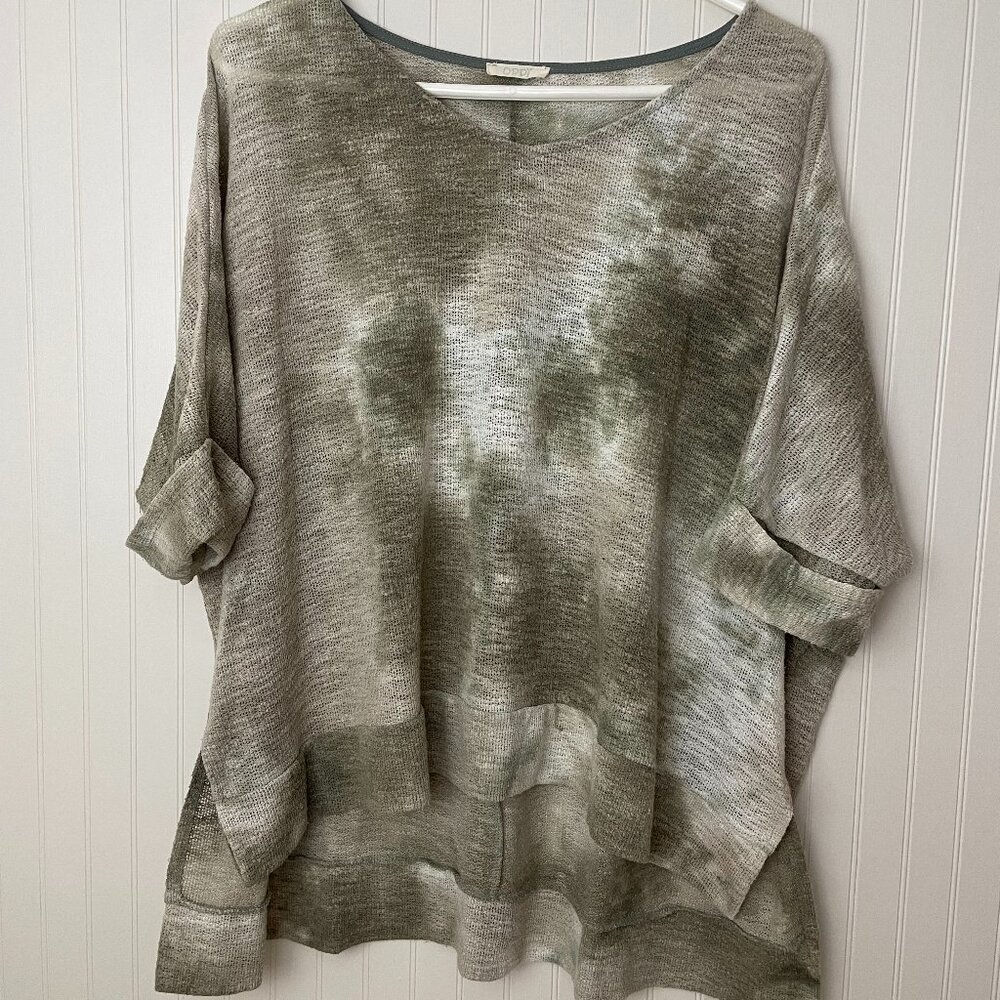 ODDY Tie Dye Boat Neck Oversized Hi Low Top Size Small/Med